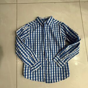 Jacadi Kids Blue and White Plaid Shirt